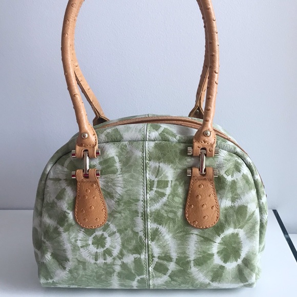 Buxton Handbags - Buxton Cork Retro Tie Dye Green Leather Hobo Bag